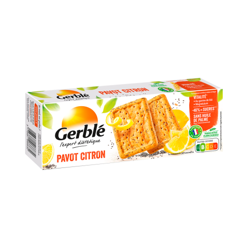 Le délicieux biscuit Gerblé au pavot et citron pour les petits creux Gerblé Biscuit Pavot Citron