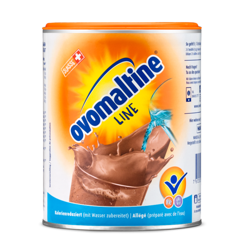 Ovomaltine Line ist Kakaopulver ohne Zucker und nicht künstlich gesüsst. Ovomaltine Line