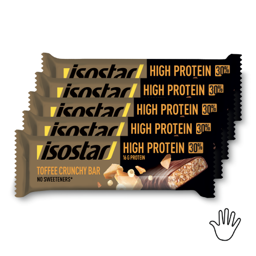 Isostar High Protein 30% Toffee Crunchy Riegel 55g Isostar High Protein Toffee Crunchy Set 5x